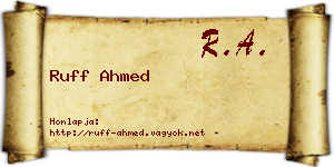 Ruff Ahmed névjegykártya